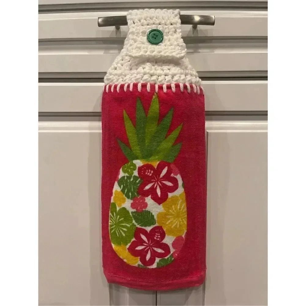 Crochet Top Kitchen Towel- Pineapple